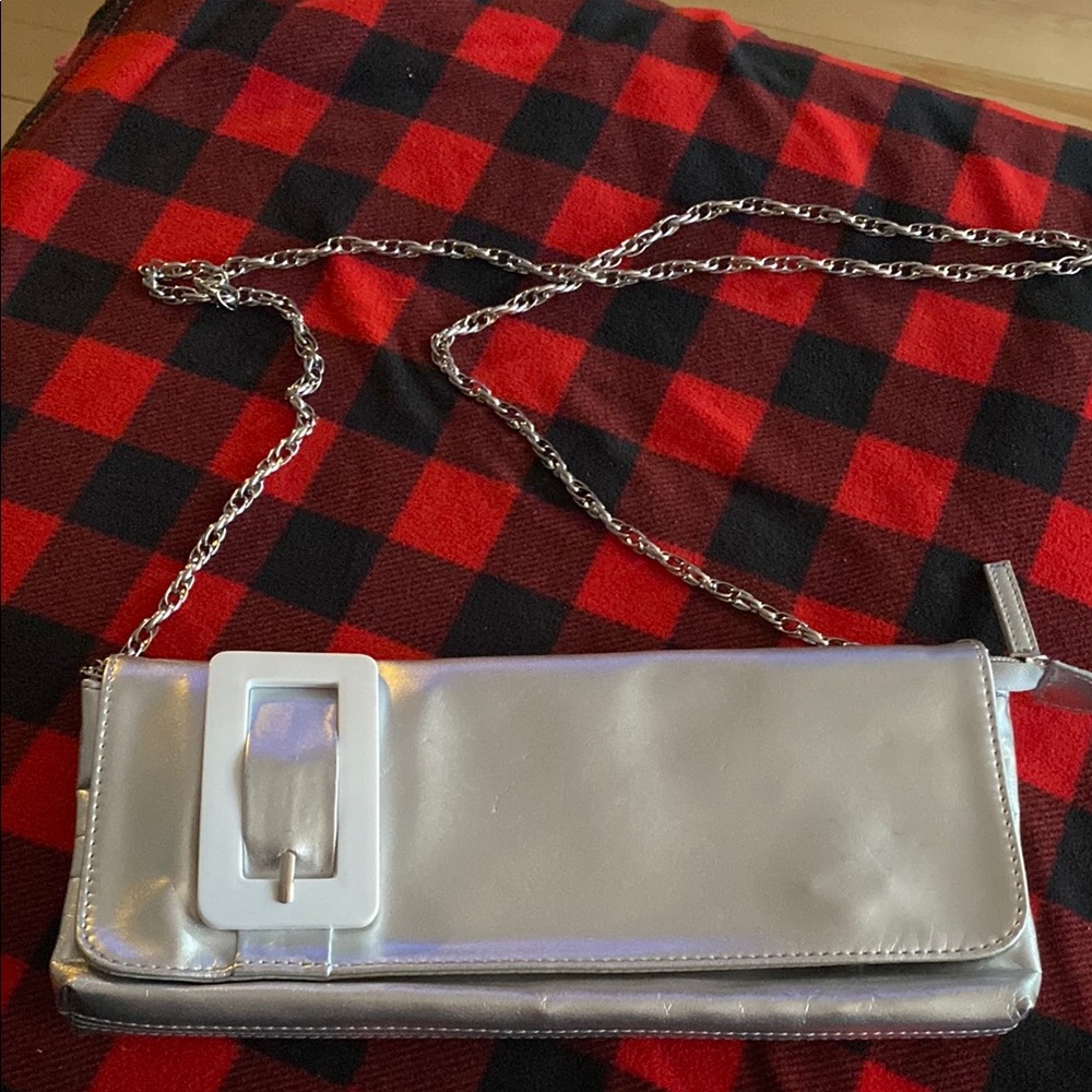 Silver Chain Strap Clutch